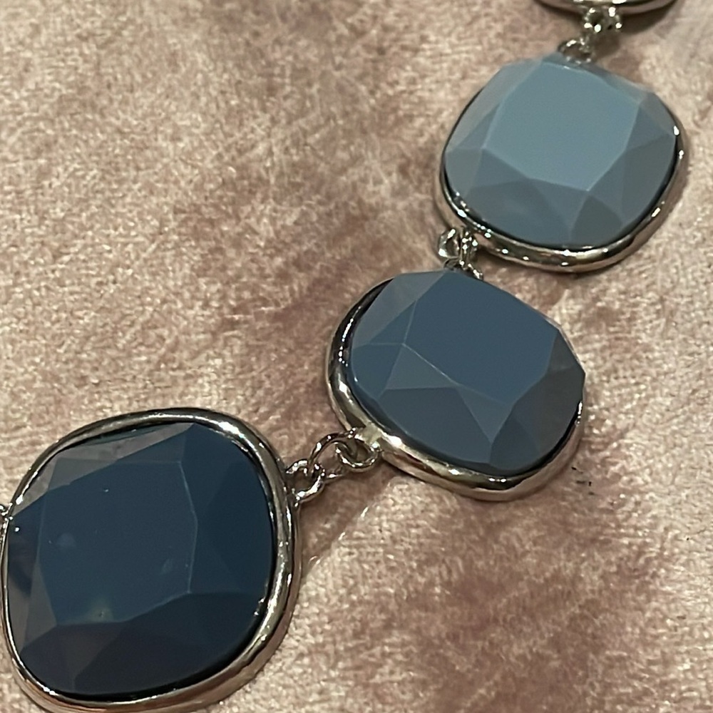 Ombr Gray Tones Statement Necklace Geometric Shap… - image 3